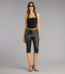 City Slick Coated Mid Rise Capri Pants