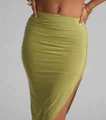 Catch The Curve High Slit Midi Skirt