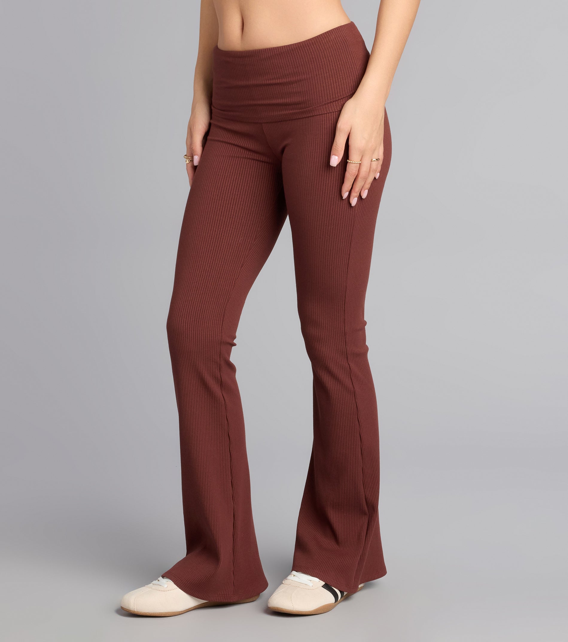 Chill Time Rib Knit Flare Pants