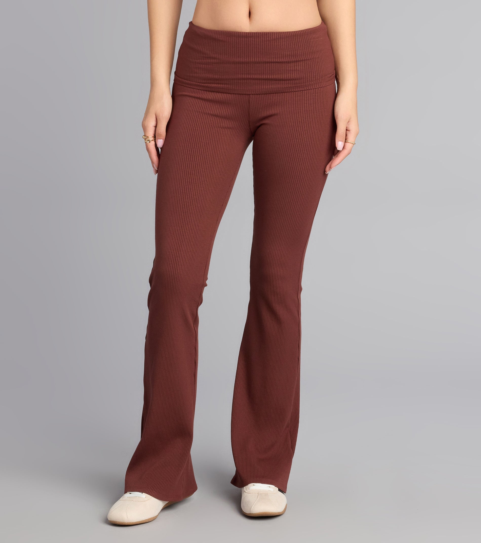 Chill Time Rib Knit Flare Pants