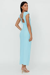 Elenice Cap Sleeve Cut-Out Midi Dress Blue