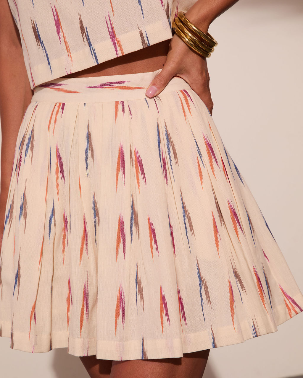 Terra Sol Abstract Cotton Mini Skirt