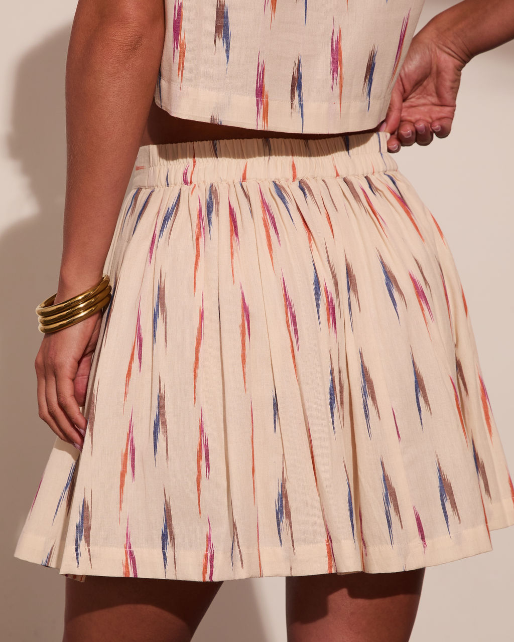 Terra Sol Abstract Cotton Mini Skirt