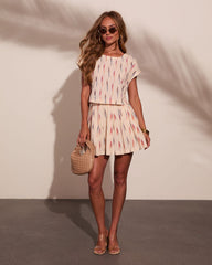 Terra Sol Abstract Cotton Mini Skirt