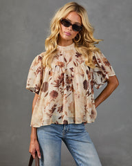 Meadow Muse Mock Neck Floral Blouse
