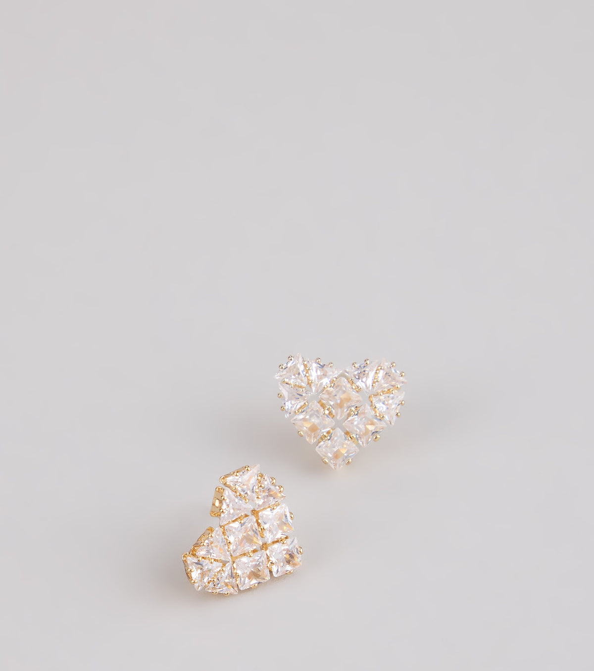 Heart Eyes Cubic Zirconia Stud Earrings