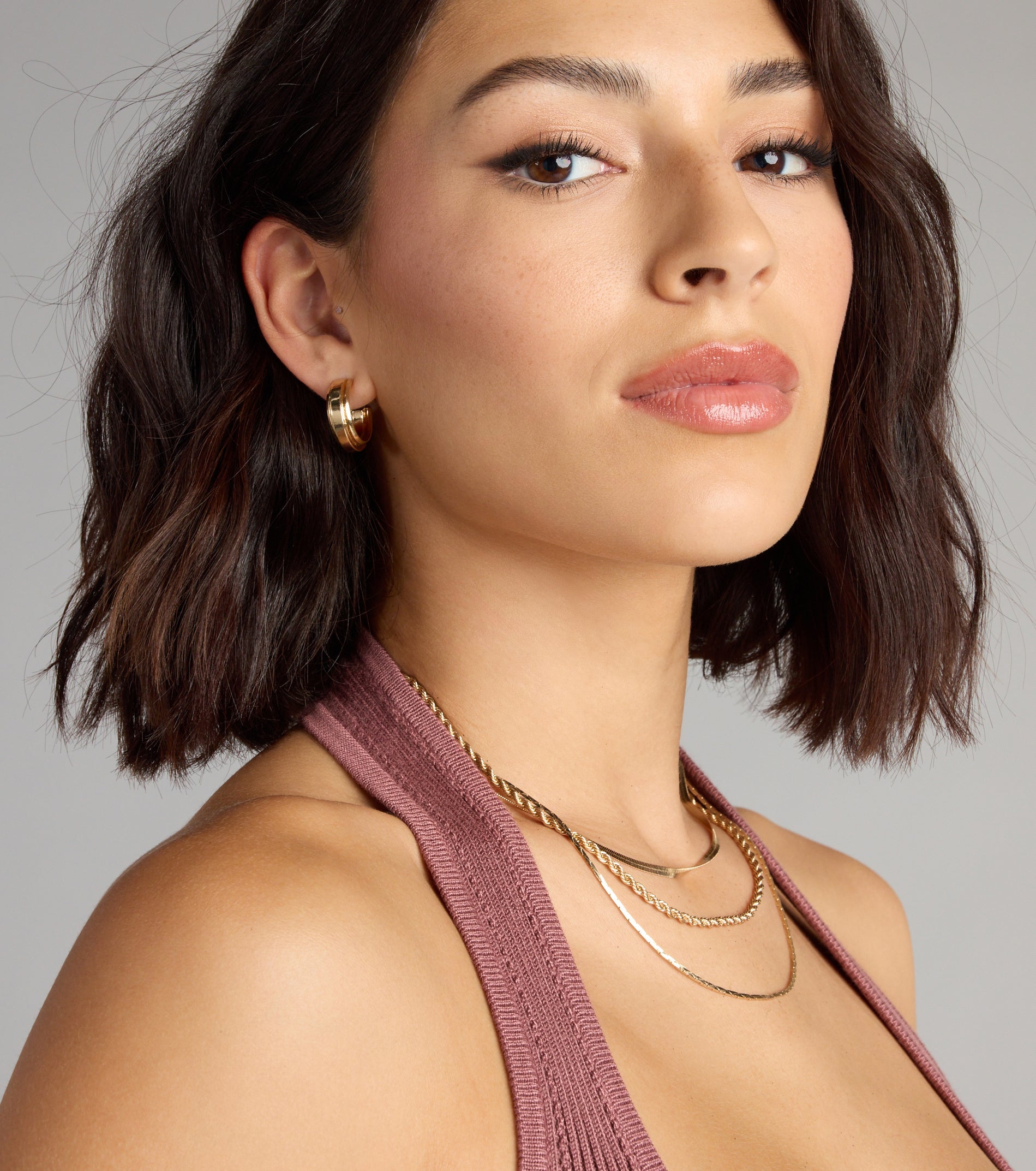 Hoop Dreams Textured Earring Set