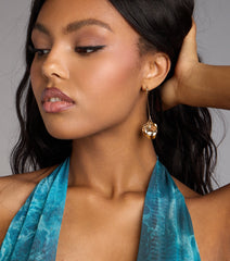 Golden Bloom Floral Earrings