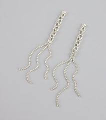 Twisted Shine Rhinestone Fringe Earrings