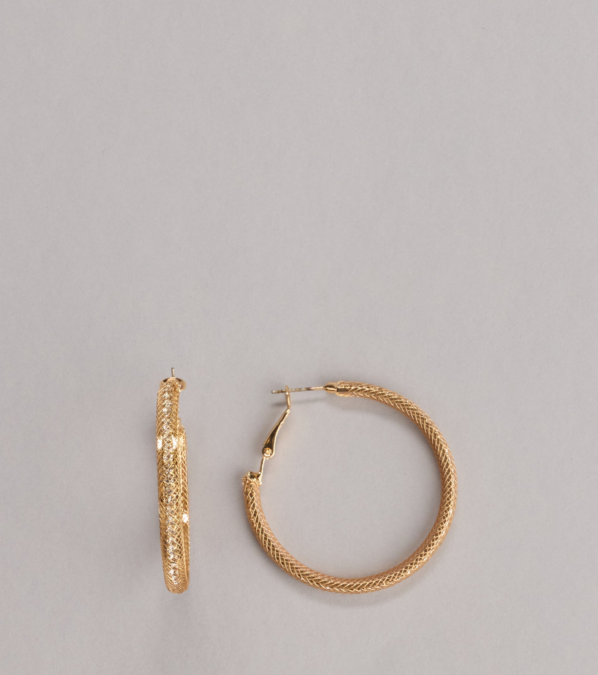 Classic Twist Rhinestone Hoop Earrings
