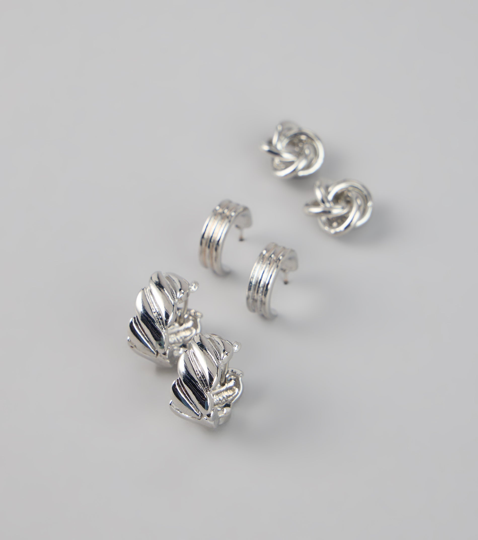 Three Times the Shine Hoop Earring Set