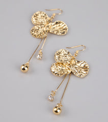 Golden Bloom Floral Petal Earrings