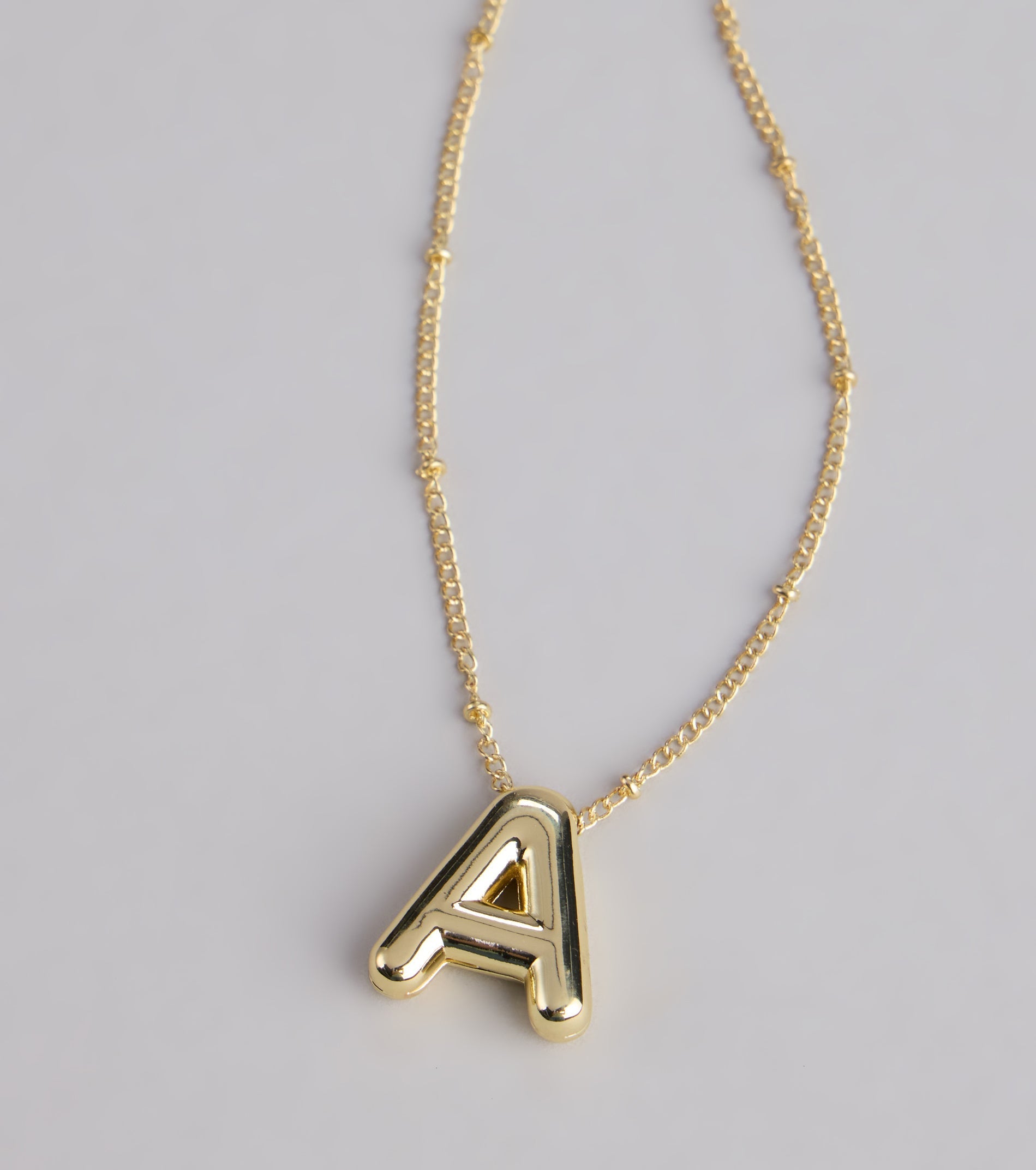 Say It Bold Bubble Letter Charm Necklace