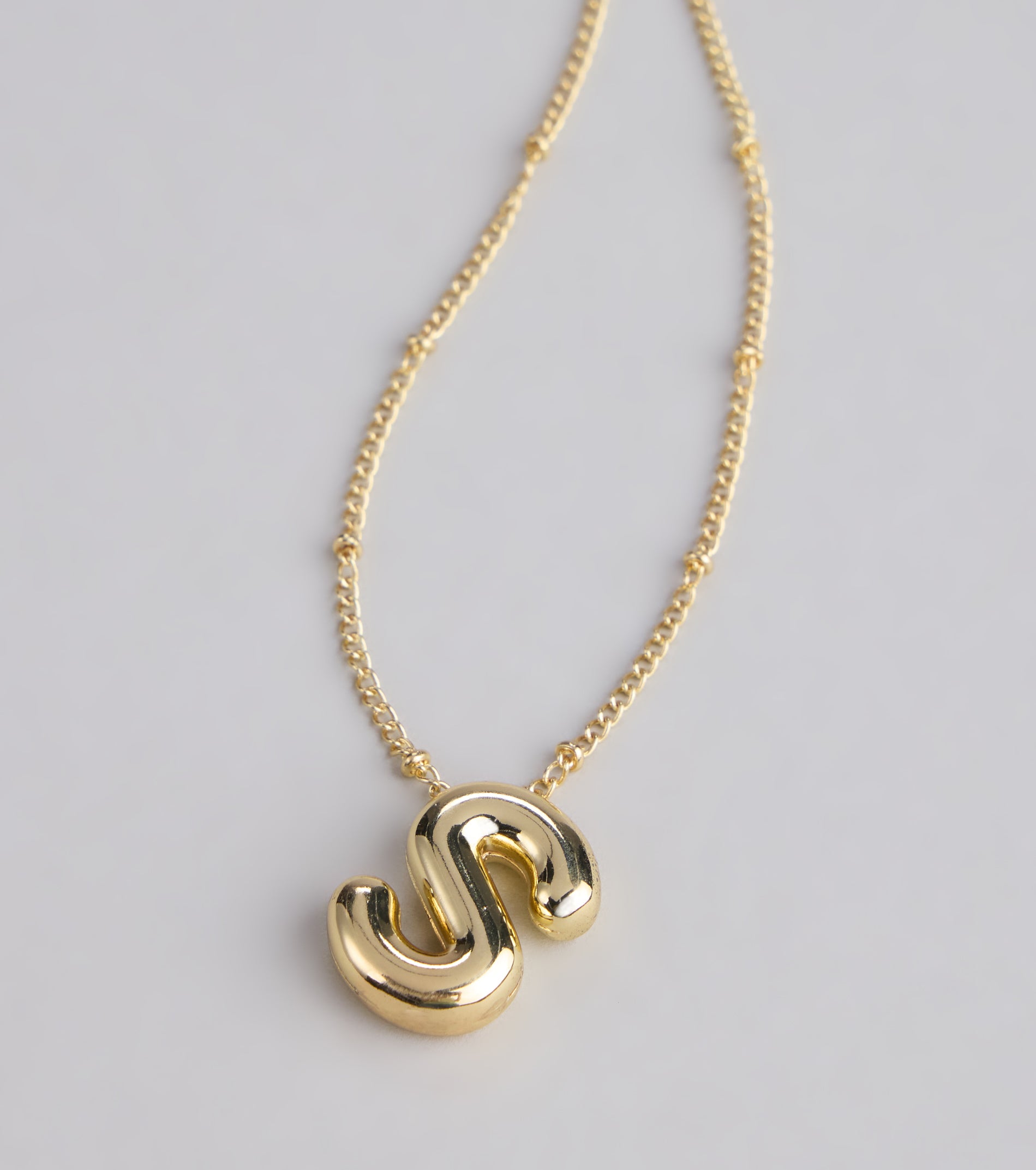 Say It Bold Bubble Letter Charm Necklace