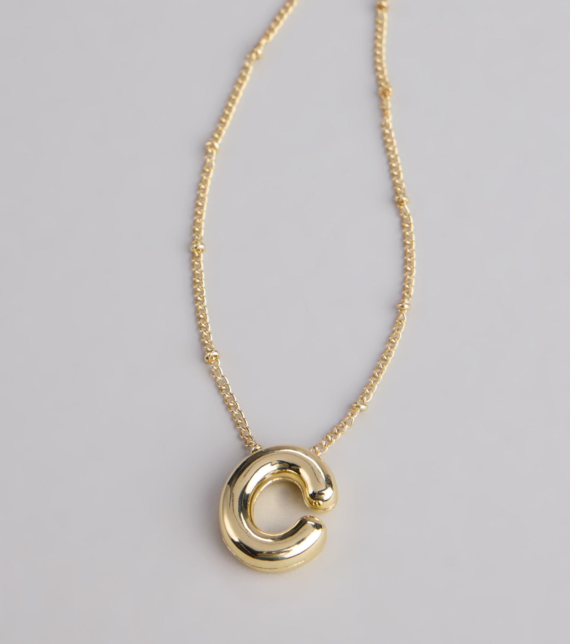 Say It Bold Bubble Letter Charm Necklace