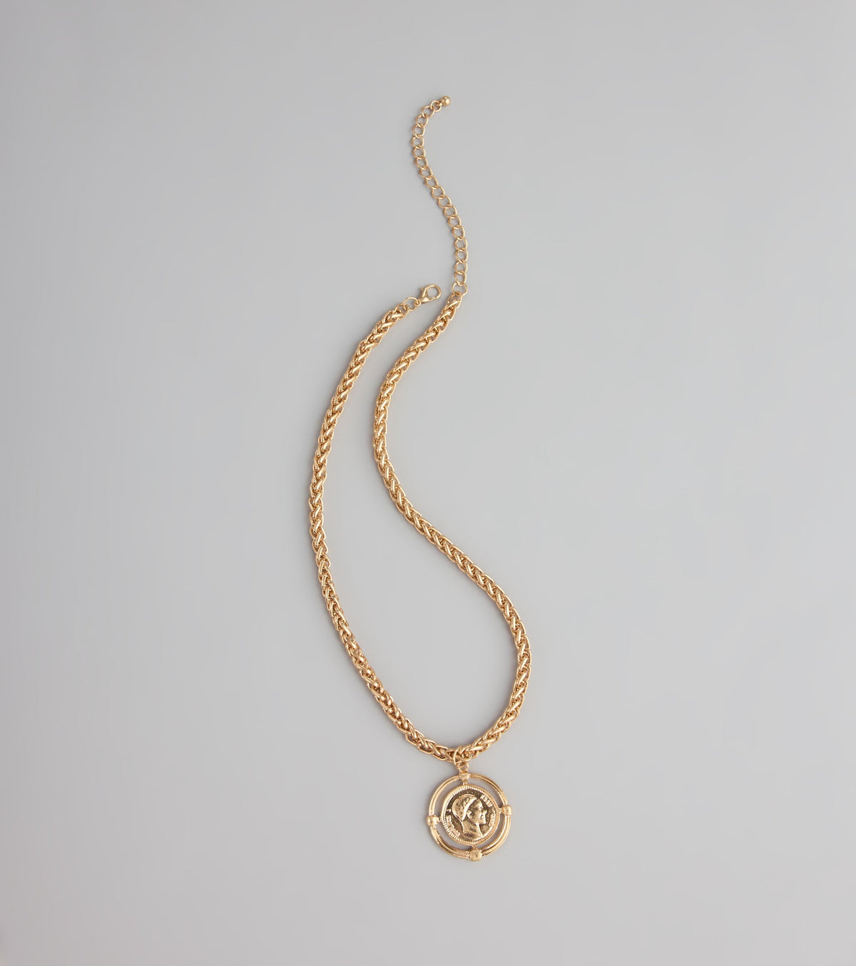 Coin Toss Statement Chain Necklace
