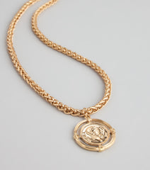 Coin Toss Statement Chain Necklace