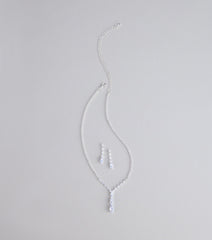 Instant Glam Rhinestone Necklace And Earrings Set