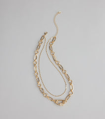 Linked Up Layered Chain Necklace