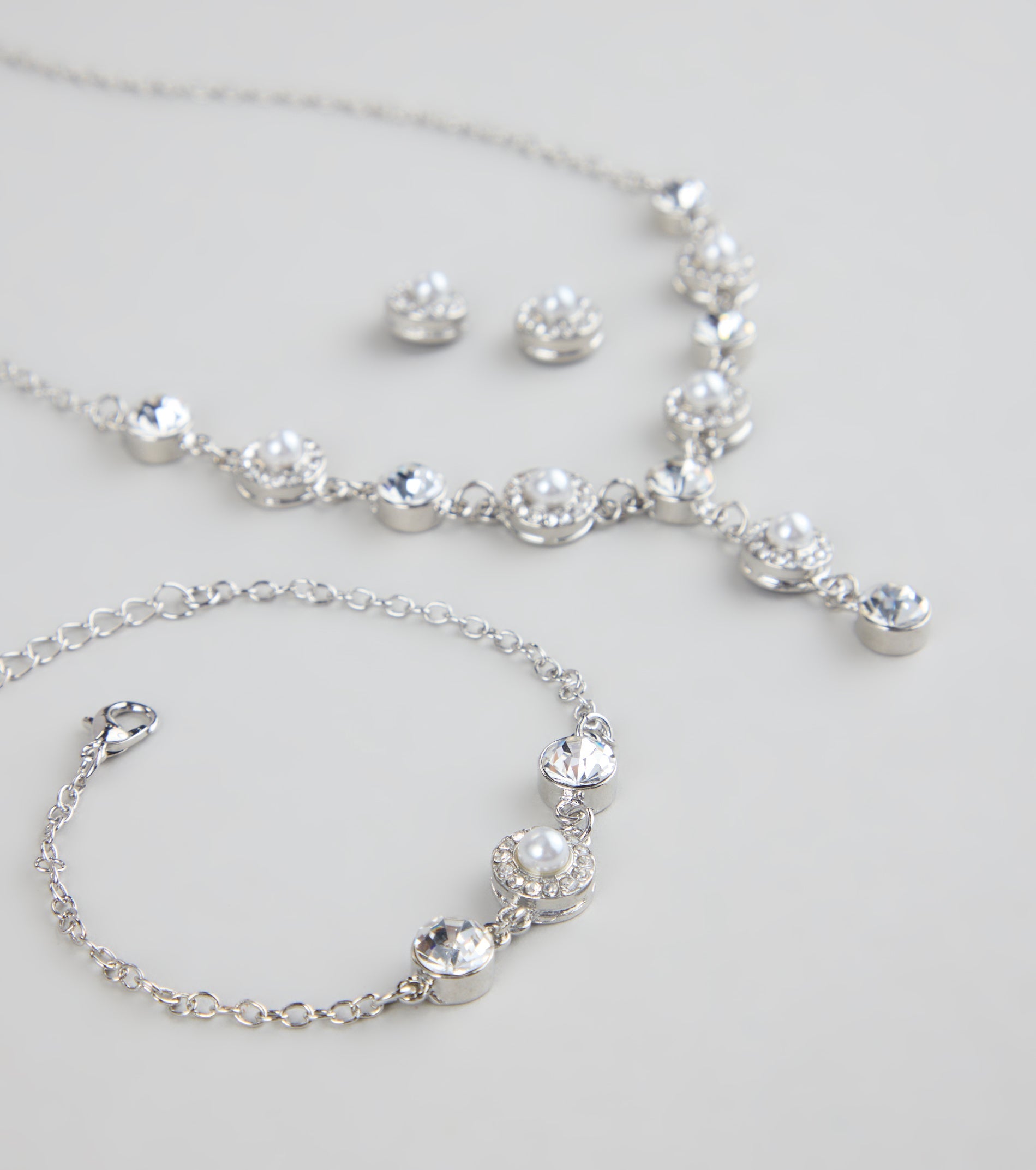 Pearl Glow Rhinestone Jewelry Set
