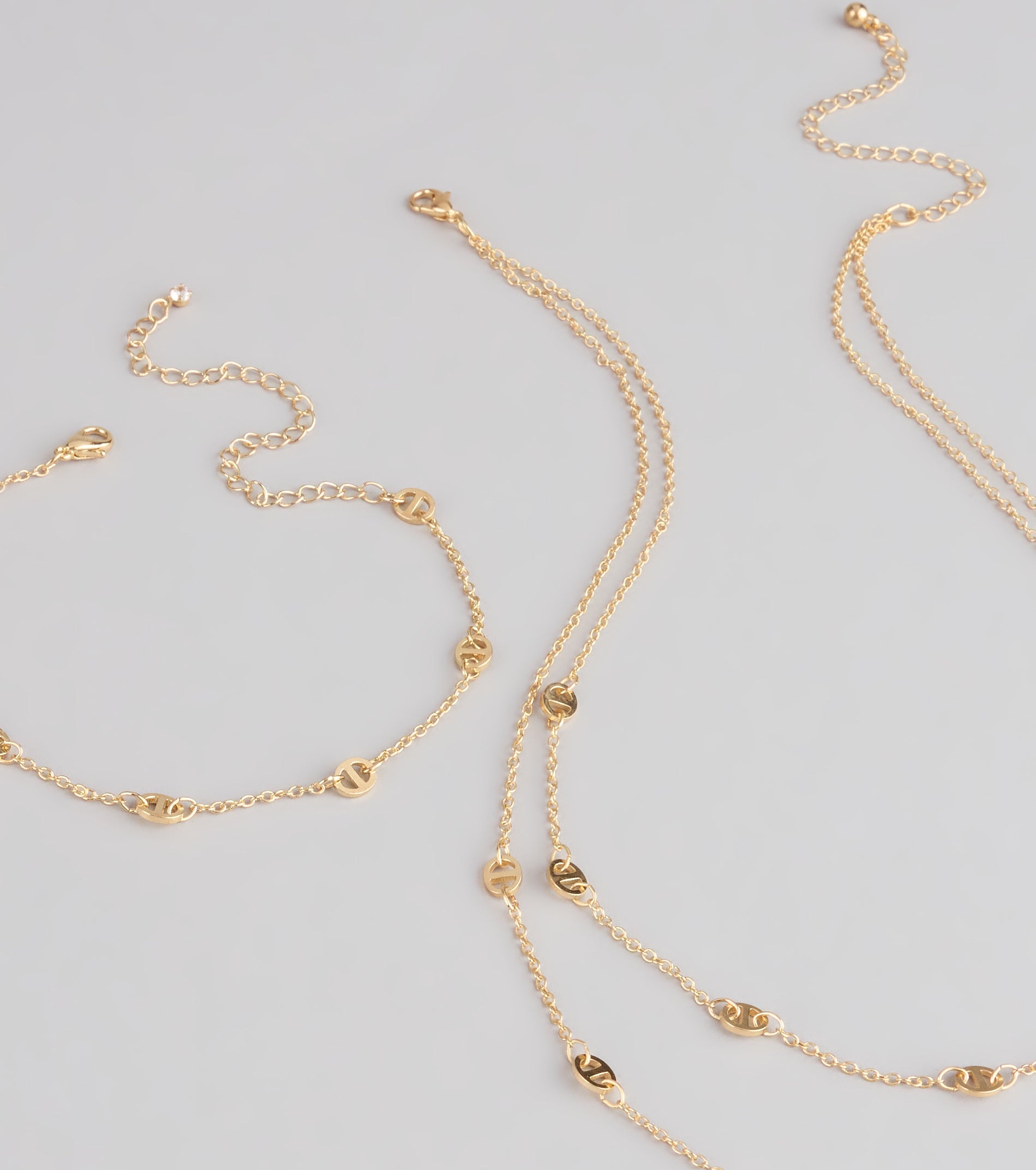 Twice As Chic Layered Necklace And Bracelet Set