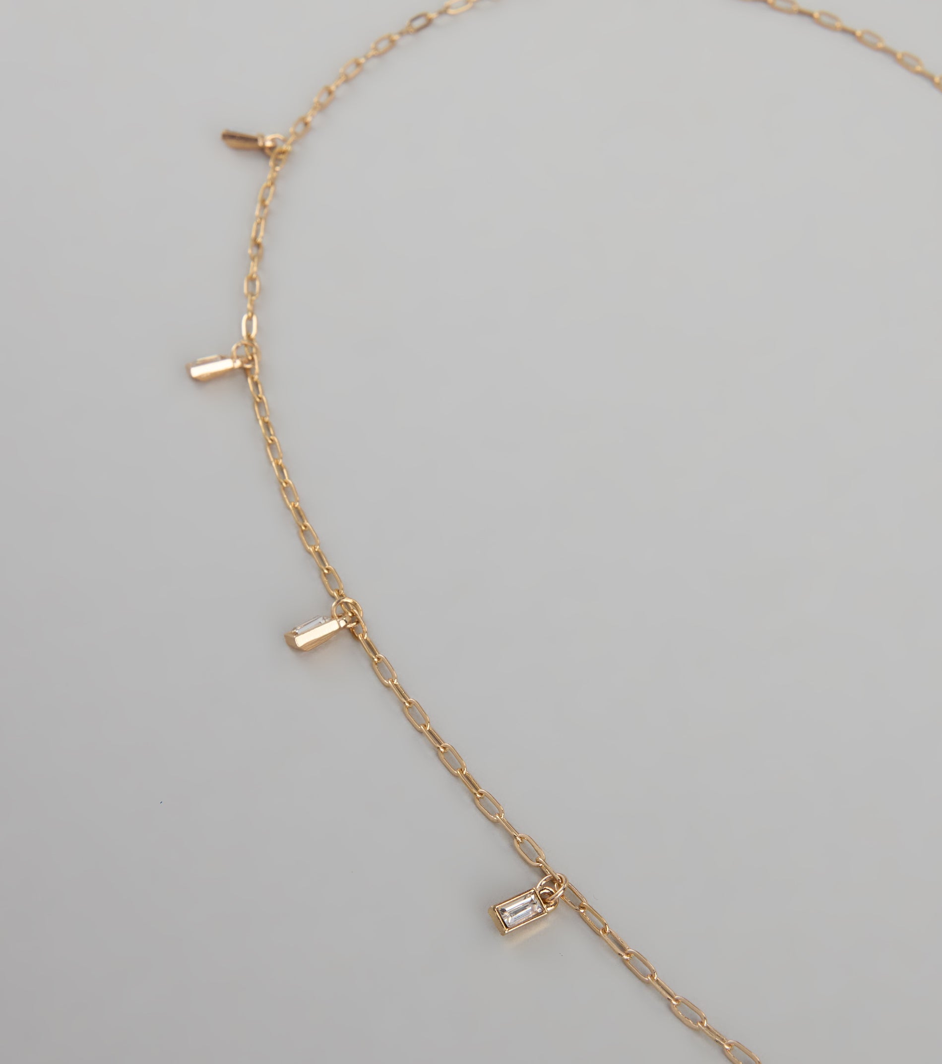 Dainty Luxe Rhinestone Charm Belly Chain