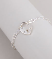 Locked In Love Heart Charm Bracelet