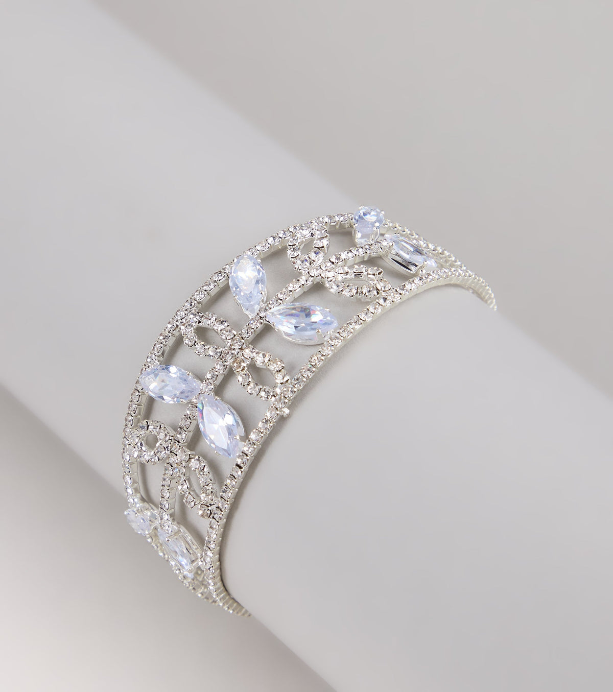 Crown Jewel Rhinestone Cuff Bracelet