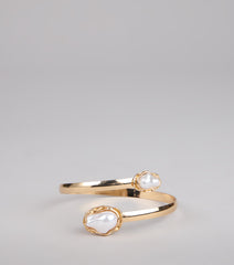 Luxe Aura Faux Pearl Arm Cuff
