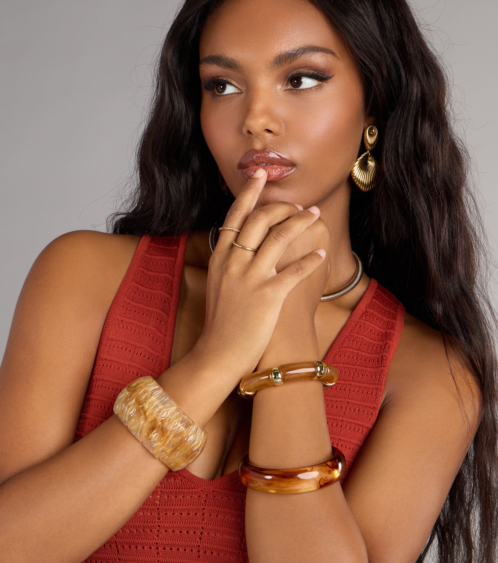 Edgy Stretch Resin Bracelet