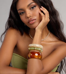 Effortless Style Acrylic Bangle Bracelet