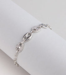 Shimmer Link Rhinestone Chain Bracelet