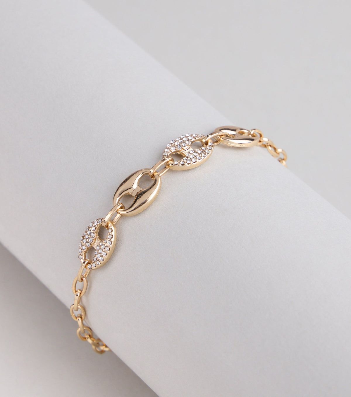 Shimmer Link Rhinestone Chain Bracelet