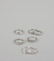 Shine On Repeat Rhinestone Ring Pack