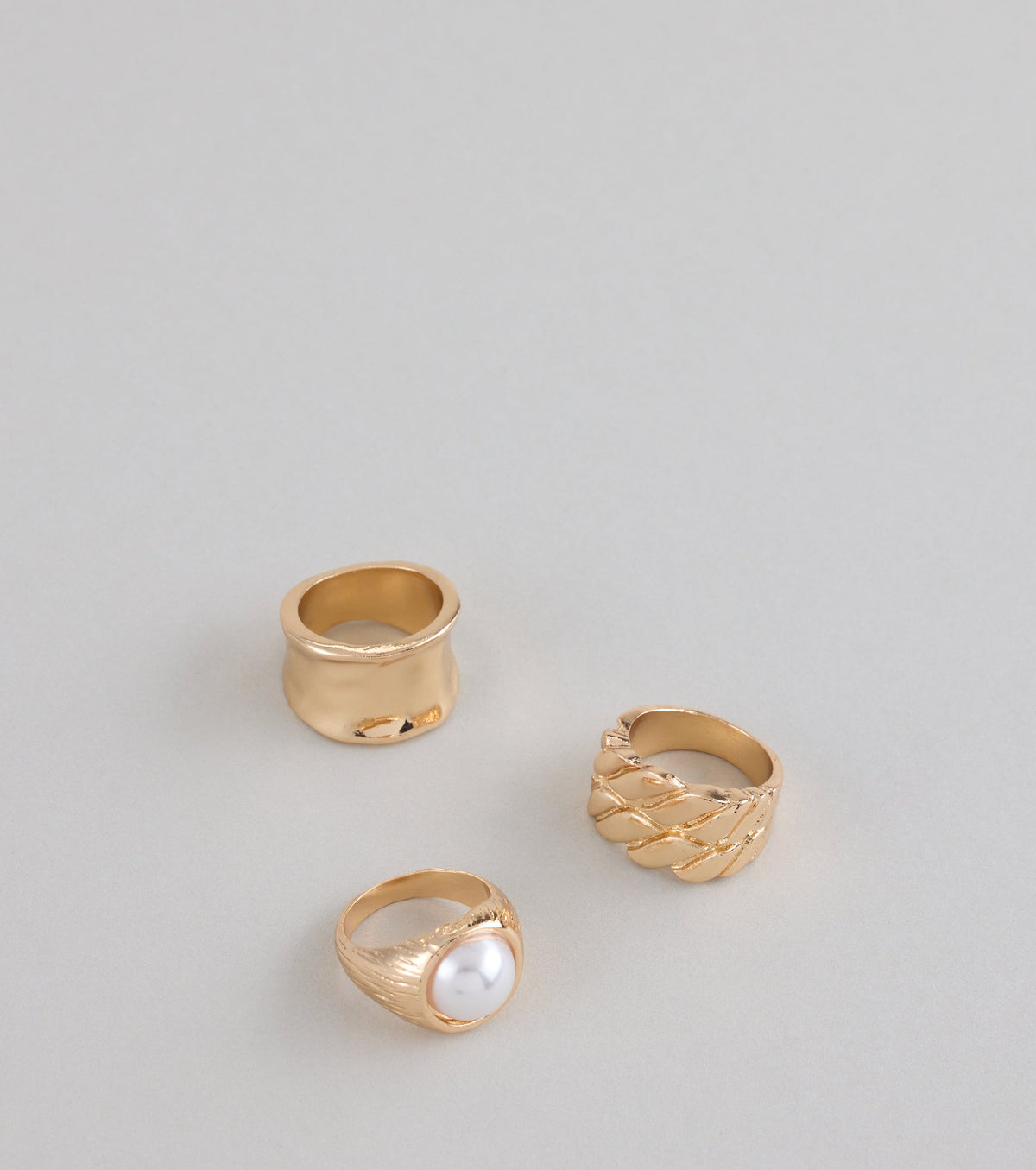 Golden Glow Statement Ring Set