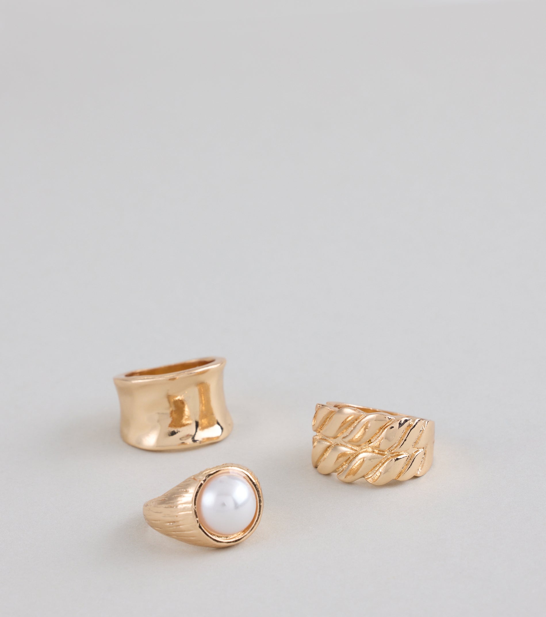 Golden Glow Statement Ring Set