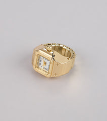 Vintage Hour Square Ring Watch