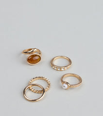 Stacked And Stunning Five Pack Ring Set