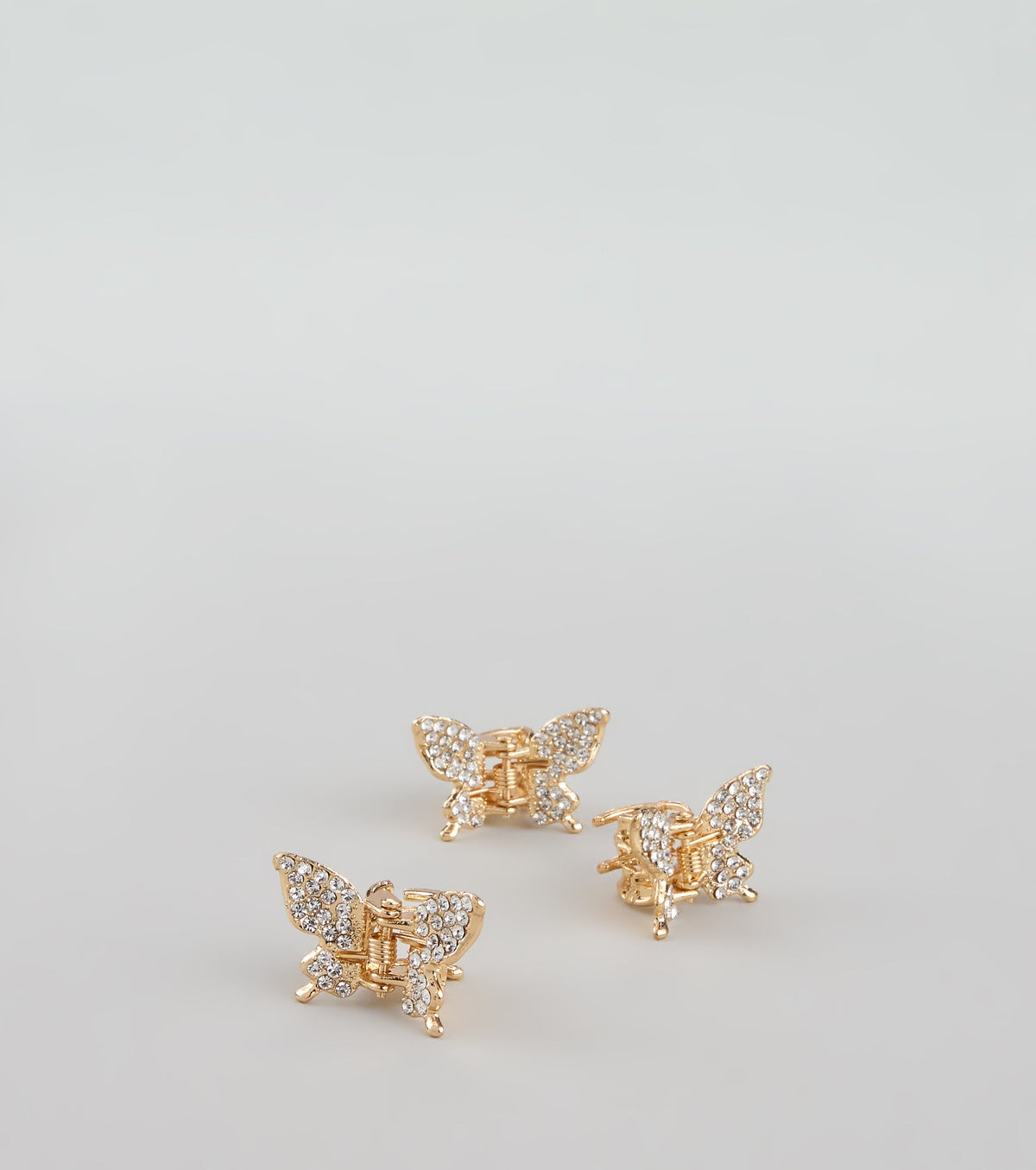 Rhinestone Flutter Butterfly Hair Clips