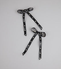 Cute Rebel Studded Bow Hair Clips