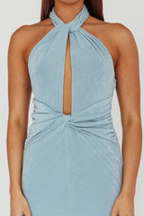 Ileana Twist Bodice Maxi Dress Light Blue