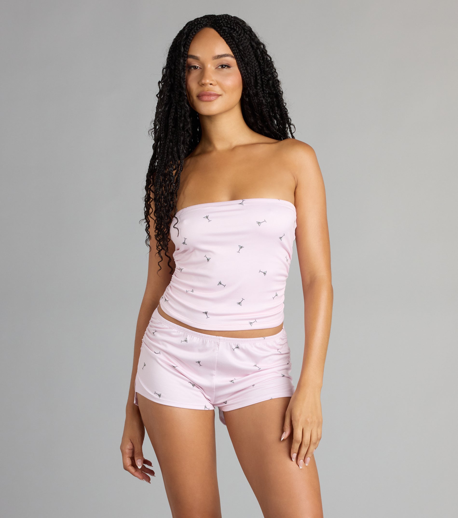 Sip Happens Martini Print Tube Pajama Top