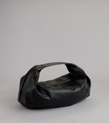 On The Go Faux Leather Hobo Shoulder Bag