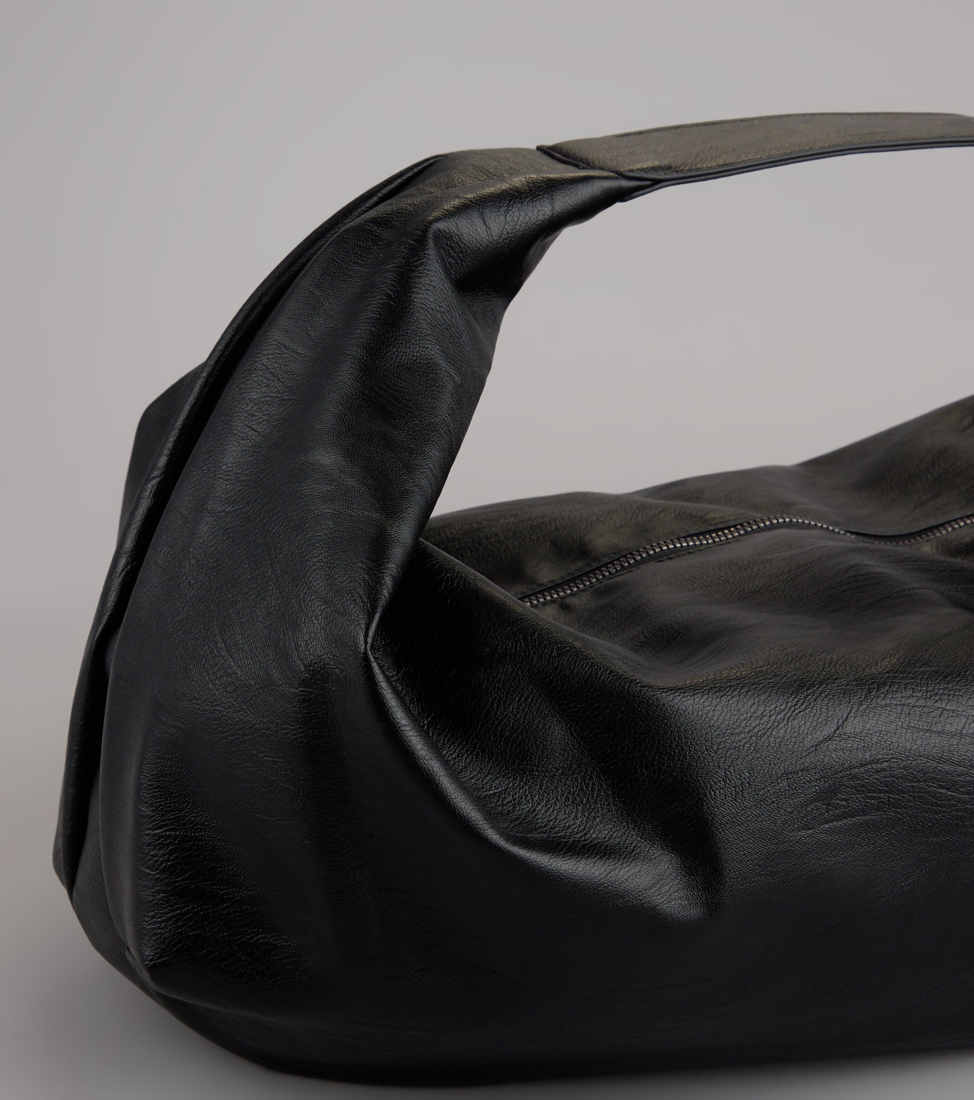 On The Go Faux Leather Hobo Shoulder Bag
