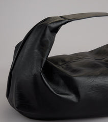 On The Go Faux Leather Hobo Shoulder Bag