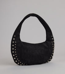 Studded And Stunning Suede Shoulder Bag