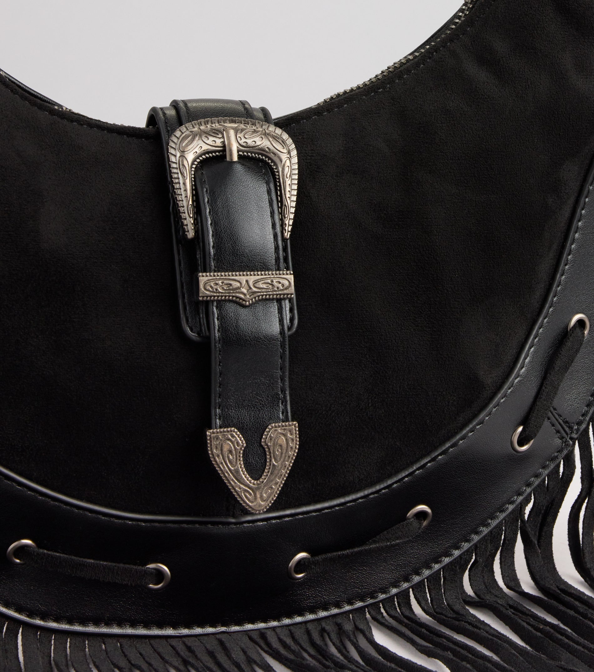 Buckle Babe Fringe Shoulder Bag