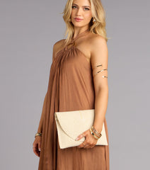 Easy Breezy Straw Clutch Bag