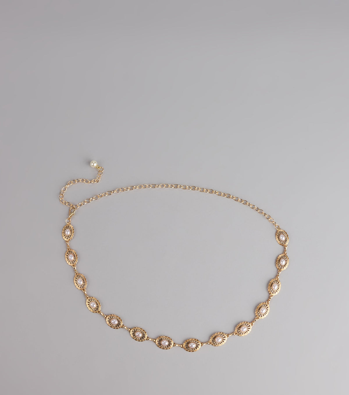 Vintage Charm Pearl Chain Belt