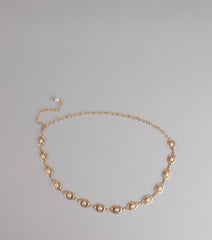 Vintage Charm Pearl Chain Belt